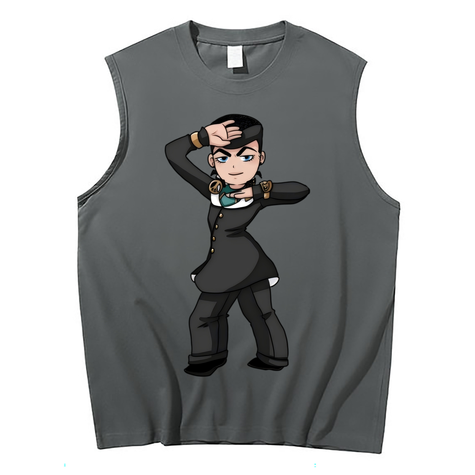（画像用） ジョジョの奇妙な冒険 ひがしかた じょうすけ JoJo's Bizarre Adventure Higashikata Josuke コットン100％タンクトップ（フロントプリント）